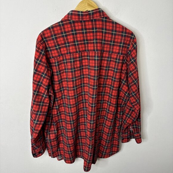 Vintage Champion Men L/XL Red Plaid Flannel Shirt (missing Lower Button) - Picture 6 of 6